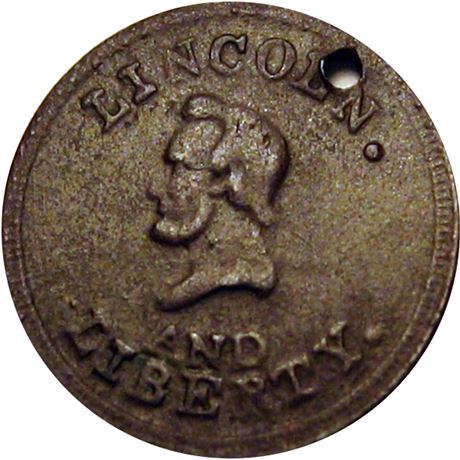 55  -  133/458 b R5 Raw VF Details Abraham Lincoln Patriotic Civil War token