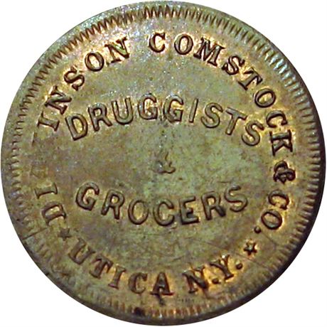 285  -  NY905A-1a R5 Raw MS63 Druggist Utica New York Civil War token