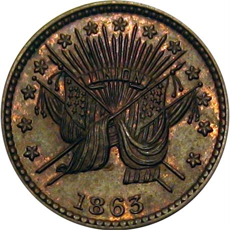 78  -  189/399 a R1 Raw MS63  Patriotic Civil War token