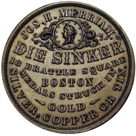 582  -  MILLER MA  69  Raw MS63 Boston Massachusetts Merchant token