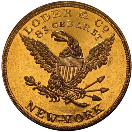 602  -  MILLER NY  466  Raw MS64  New York Merchant token