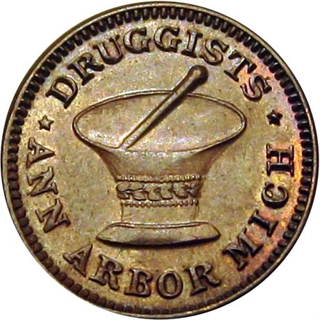 201  -  MI 40D-3a R2 Raw AU Ann Arbor Michigan Civil War token