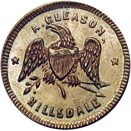 219  -  MI450G-7a R2 NGC MS66 BN Hillsdale Michigan Civil War token