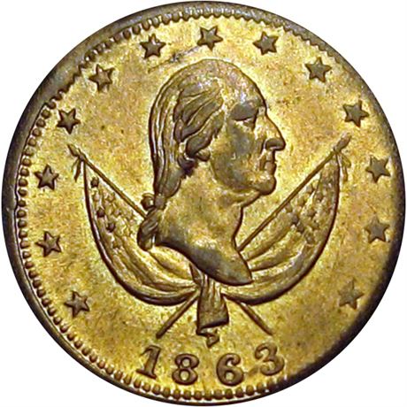 39  -  117/420 b R4 Raw MS63 George Washington Patriotic Civil War token