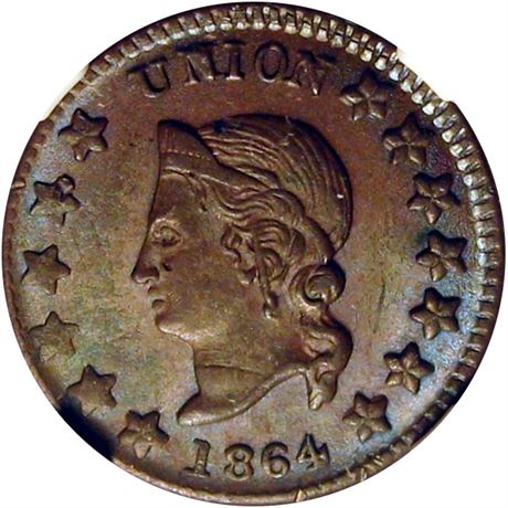 10  -   35/277 a R5 NGC MS63 BN  Patriotic Civil War token