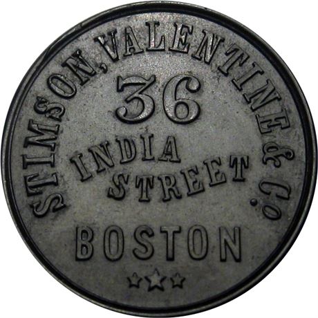 193  -  MA115Fb-1h bla R6 Raw AU Boston Massachusetts Civil War token