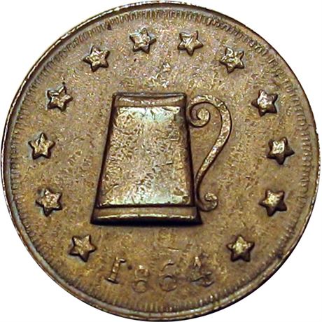 346  -  RI700F-1a R6 Raw AU Providence Rhode Island Civil War token