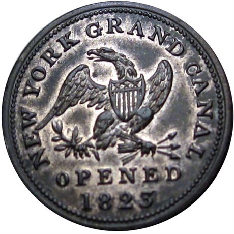 614  -  MILLER NY  921B  Raw AU 1823 Grand Canal New York Merchant token