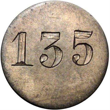 612  -  MILLER NY B823  Raw AU+ Engraved New York Merchant token