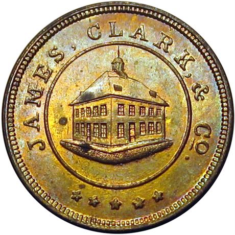 589  -  MILLER NY   32  Raw MS62 Rare Mule Hudson New York Merchant token