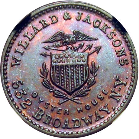 281  -  NY630CI-1a R3 NGC MS63 BN Oyster House New York Civil War token