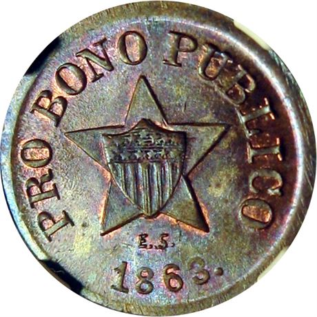 79  -  191/443 a R1 NGC MS65 BN  Patriotic Civil War token