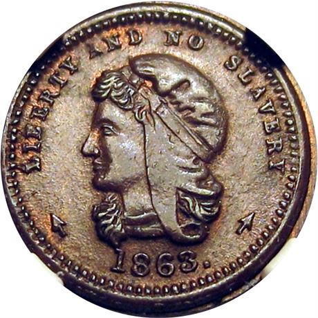 11  -   36/271 a R3 NGC MS64 BN Anti-Slavery Patriotic Civil War token