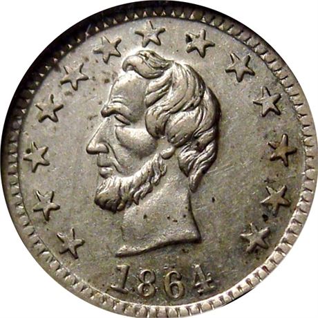 48  -  127/248 j R7 NGC MS62 Abraham Lincoln Patriotic Civil War token