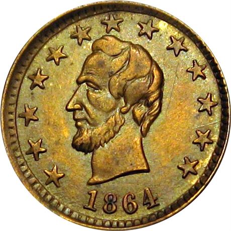 47  -  127/248 b R3 Raw AU Details Abraham Lincoln Patriotic Civil War token