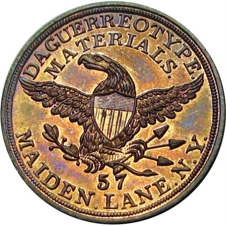 609  -  MILLER NY  802  Raw MS64 Daguerreotype New York Merchant token