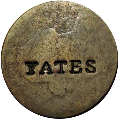 392  -  YATES on the obverse of a Draped Bust Large Cent.  Raw VF