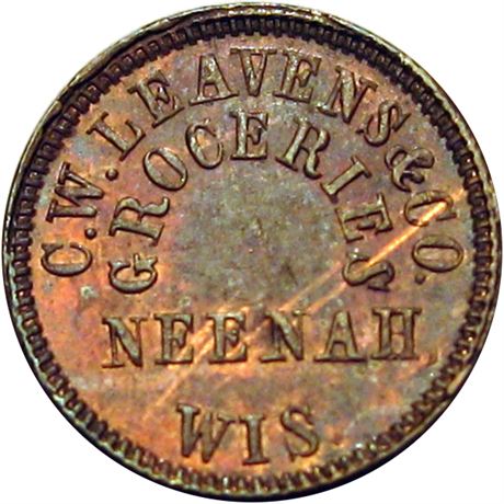 365  -  WI520B-1a R6 Raw UNC Details Neenah Wisconsin Civil War token