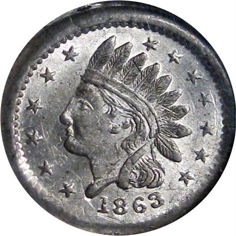 275  -  NY630BV- 4e R9 NGC MS62 White Metal New York Civil War token