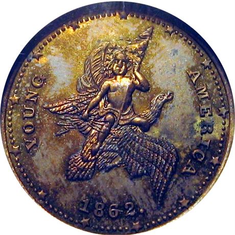 197  -  MA760A- 1b R7 NGC MS61 Springfield Massachusetts Civil War token