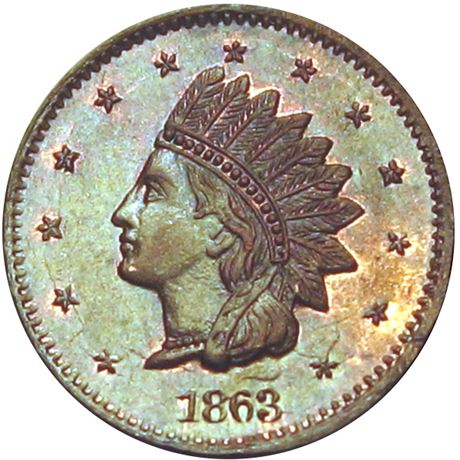 21  -   68/355 a R4 NGC MS63 BN  Patriotic Civil War token