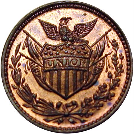 64  -  164/312 a R1 NGC MS64 RB  Patriotic Civil War token