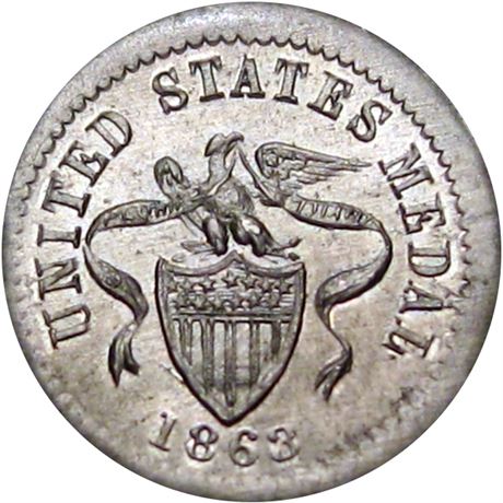 277  -  NY630BV- 9j R8 Raw MS63 German Silver New York Civil War token