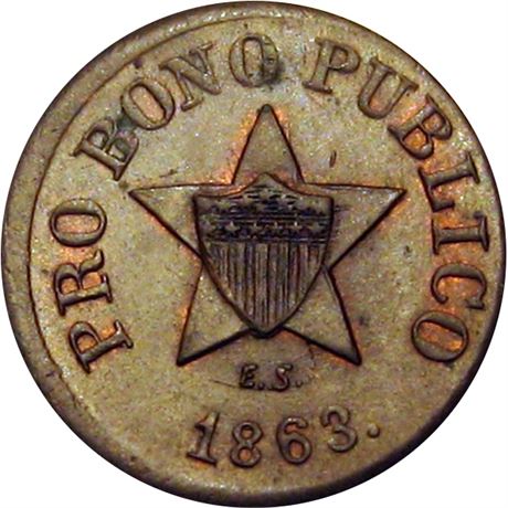 80  -  191/443 a R1 Raw MS63  Patriotic Civil War token