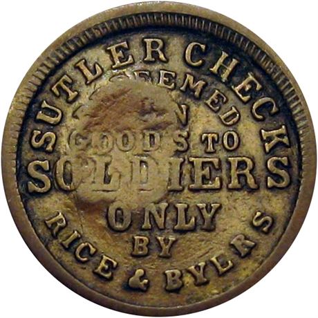 121  -  IT-FS-10Bb R9 Raw VF Indian Territory Civil War Sutler token