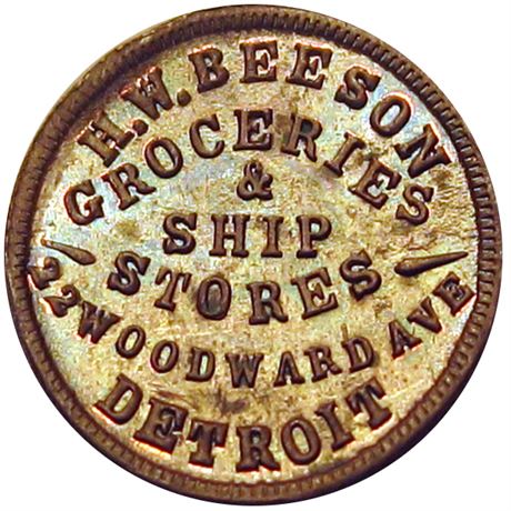 204  -  MI225 H-1a R5 NGC MS64 BN Detroit Michigan Civil War token