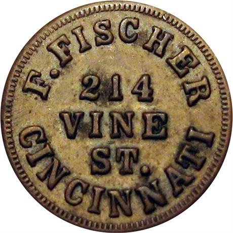293  -  OH165AS-1a R5 Raw EF Cincinnati Ohio Civil War token