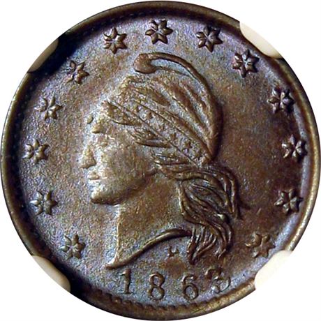 8  -   16/300 a R3 NGC MS64 BN  Patriotic Civil War token
