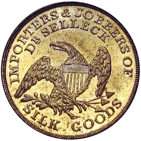 592  -  MILLER NY  156  Raw MS63  New York Merchant token