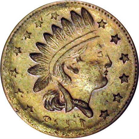 29  -   93/93 a R9 Raw VF Brockage Mint Error Patriotic Civil War token