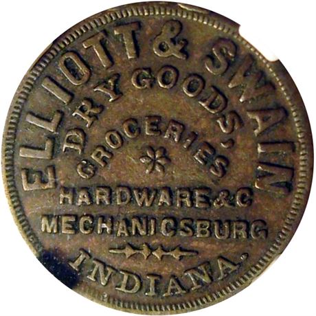 177  -  IN600A-1a R7 NGC XF45 BN Mechanicsburg Indiana Civil War token