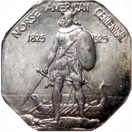 712  -  Norse American Centennial Medal 1925  PCGS MS64 Silver Thin
