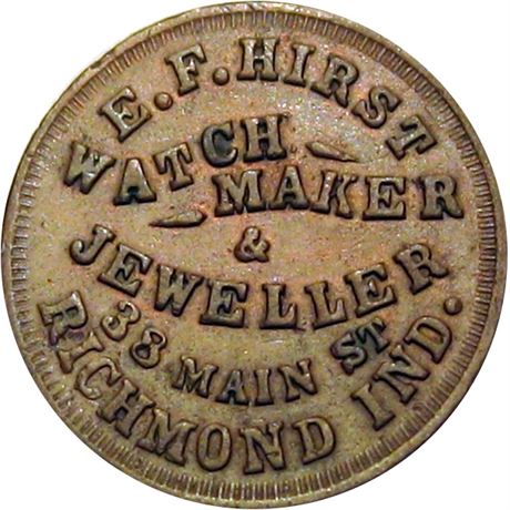 183  -  IN800C-1a R6 Raw EF Details Richmond Indiana Civil War token