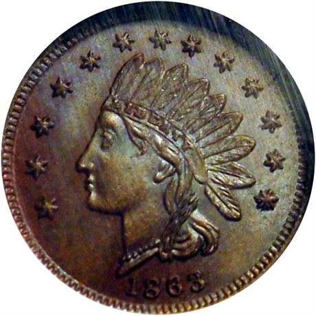 303  -  OH165GY-31a R7 NGC MS64 BN Cincinnati Ohio Civil War token