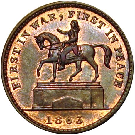 70  -  174/272 a R1 NGC MS64 RB  Patriotic Civil War token