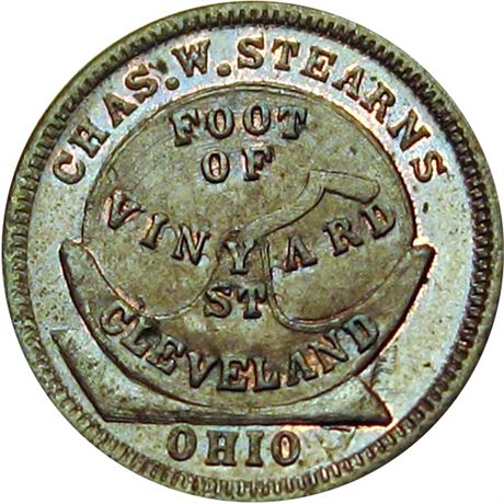 304  -  OH175O-1a R2 Raw MS63 Cleveland Ohio Civil War token