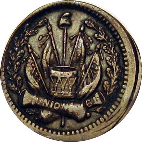 106  -  337/350 a R1 Raw EF Details Off Center Error Patriotic Civil War token