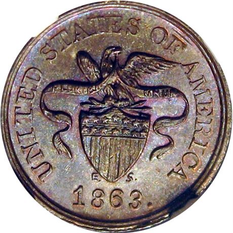 81  -  197/380 a R2 NGC MS66 BN  Patriotic Civil War token