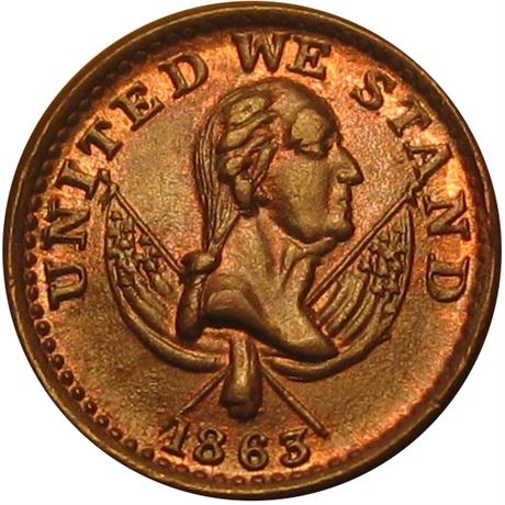 247  -  NY630 L-18a R1 NGC MS66 BN George Washington New York Civil War token