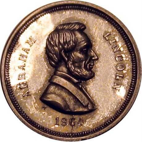 53  -  130/349 a R9 NGC MS63 Silver Abraham Lincoln Patriotic Civil War token