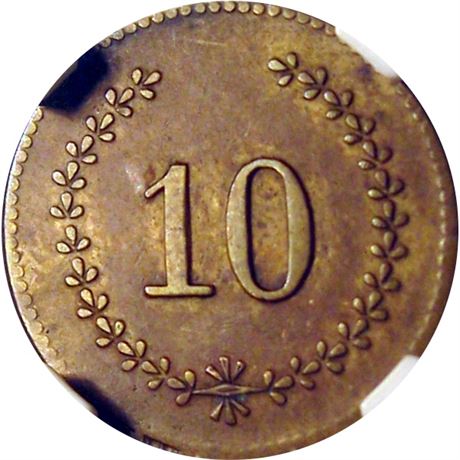 20  -   59/453 b R8 NGC AU55  Patriotic Civil War token