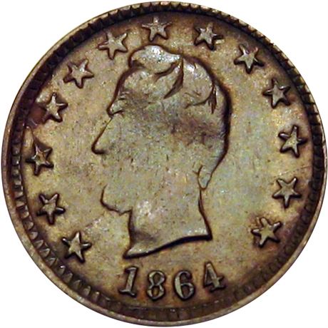 45  -  127/201 a R4 Raw EF Abraham Lincoln Patriotic Civil War token