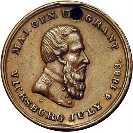 657  -  USG 1868-35 Cu  Raw EF Details US Grant Political Campaign token