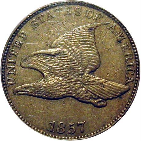 676  -  Cent  PCGS AU55 1857 Flying Eagle