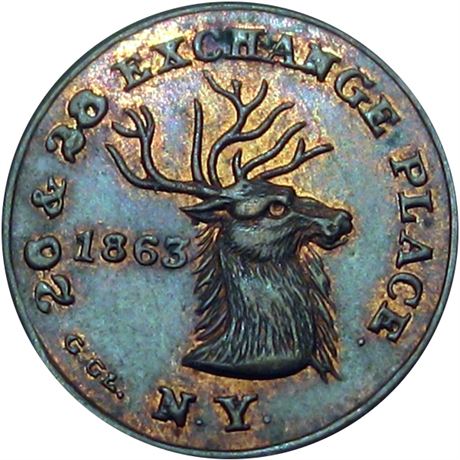 270  -  NY630BO-2a R1 Raw MS63  New York Civil War token