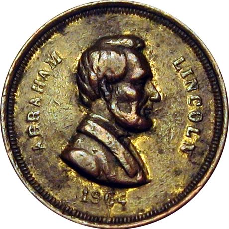 52  -  130/349 a R9 Raw VF Abraham Lincoln Patriotic Civil War token